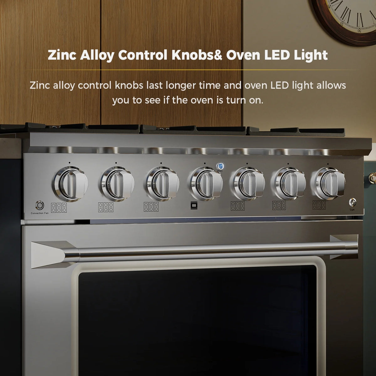 36 in. 5.2 cu. ft. Single Oven Gas Range with 6 Sealed Burners and Continuous Grates in Stainless Steel W843