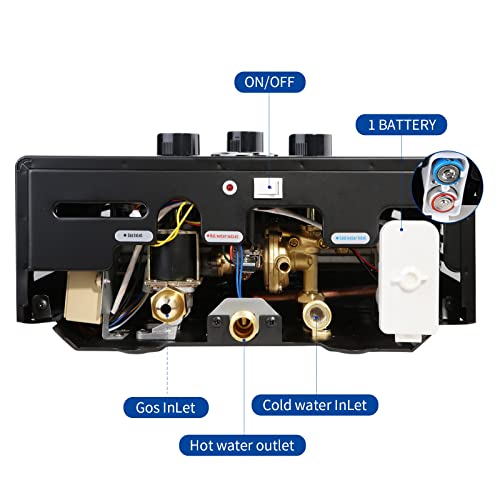 Outdoor Portable Propane Tankless Water Heater 4.21GPM 16L with Digital Display A8109