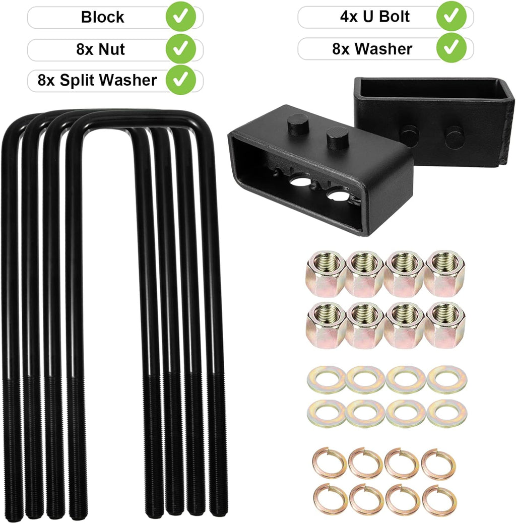 2 inch Rear Leveling Kit with Extended U Bolts Pickup Pack of 2 R5447