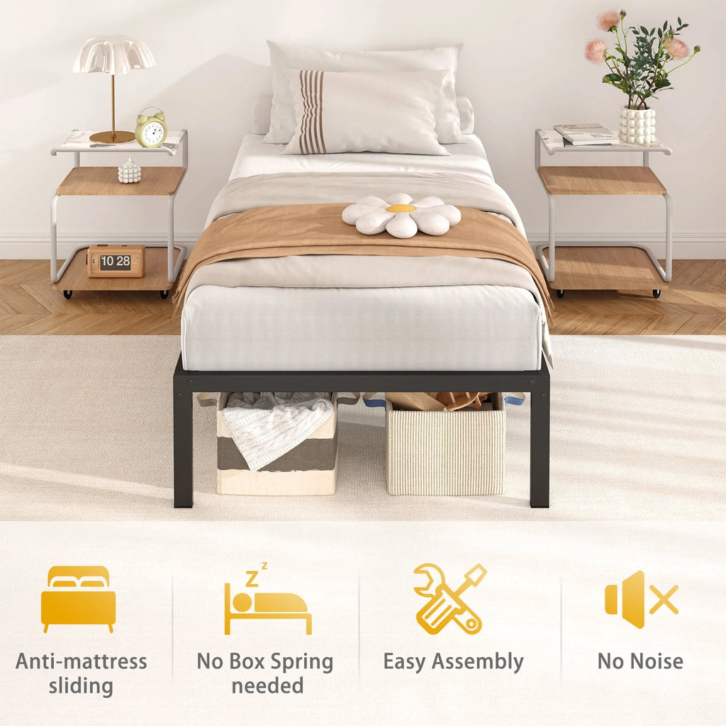 Queen Size Black Metal Platform Bed Frame A891