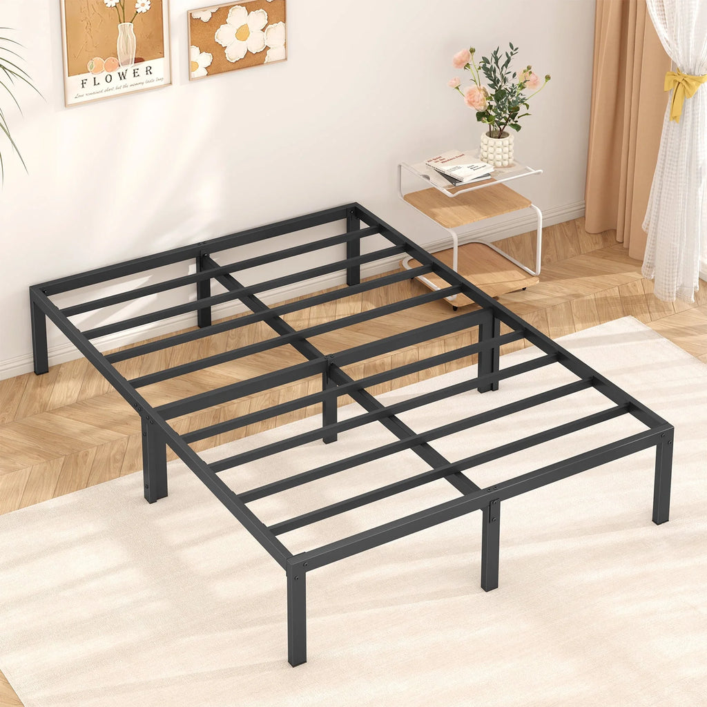 Queen Size Black Metal Platform Bed Frame A891
