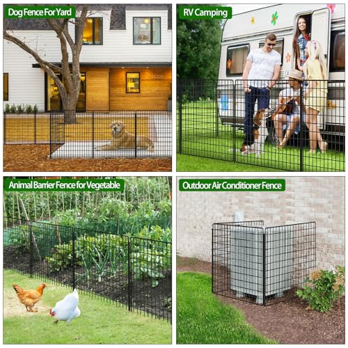 10 Panels 33 in x 24 ft Rustproof Metal Garden Fence X300