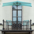 Tan 9-Foot Half Patio Umbrella Q7995