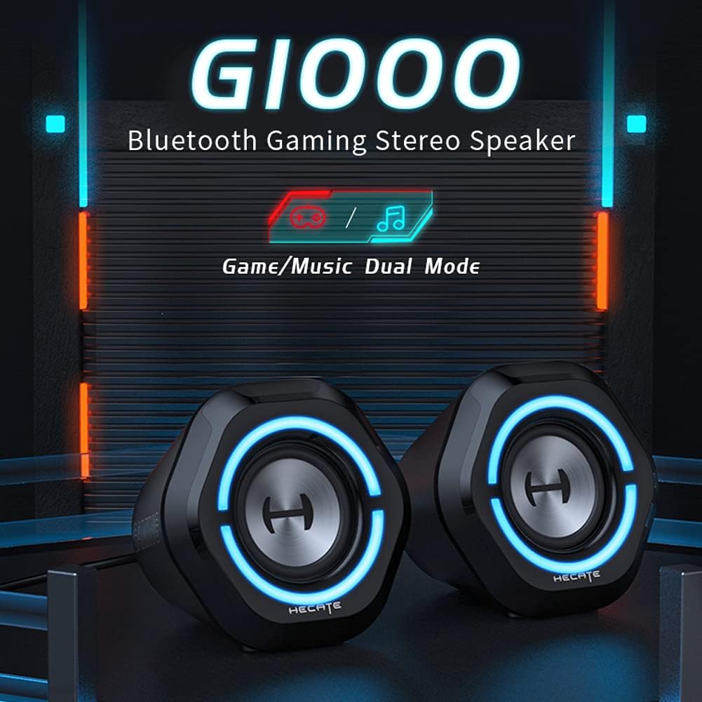 USB Bluetooth Computer Speakers, RGB Lights, Black, Pack of 2 O84834