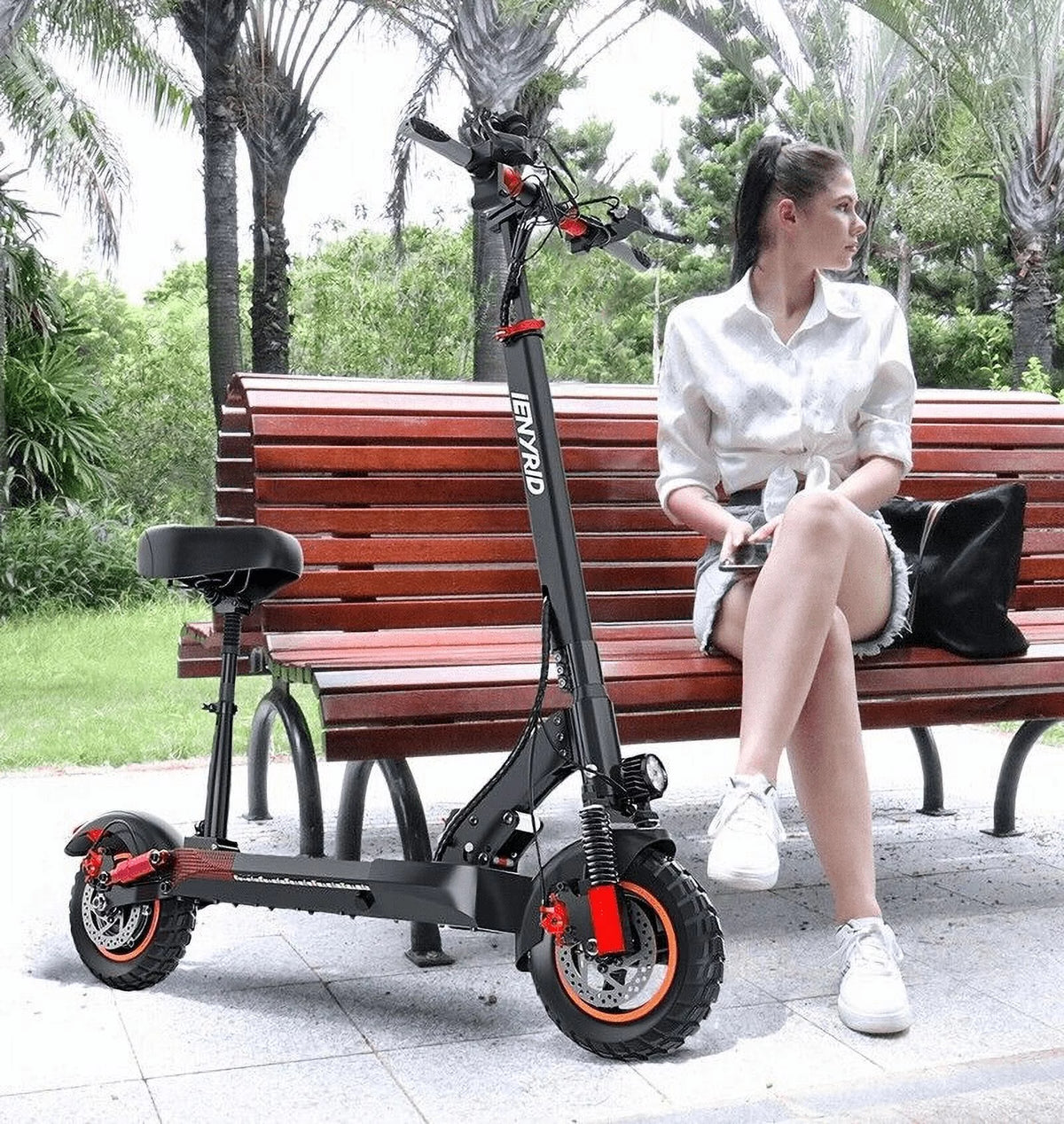 Foldable Electric Scooter with Seat G660356