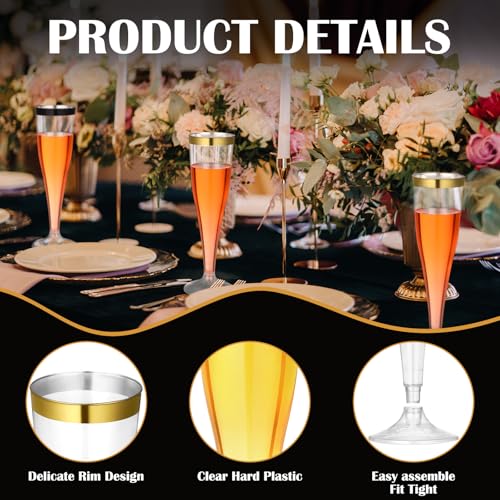 36 Pcs Clear Plastic Champagne Flutes 4.5 oz Disposable D690082