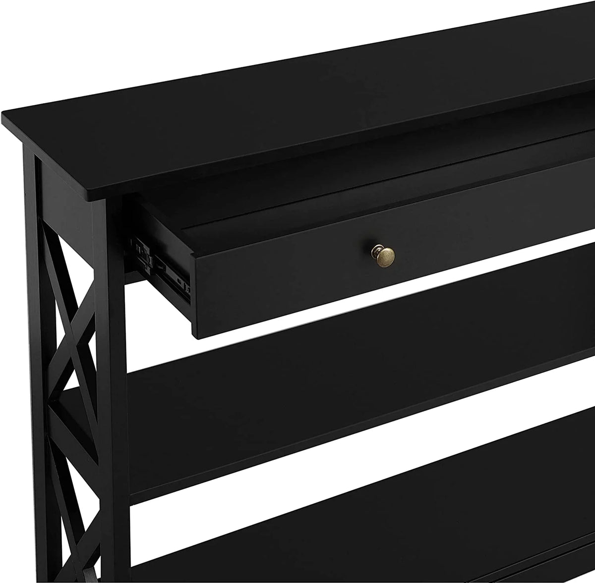 Console Sofa Table with Drawer and 3 Tier Storage Shelves X203453