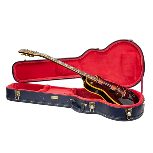 Carved Smoke Blue Wooden Hardshell Guitar Case I41974