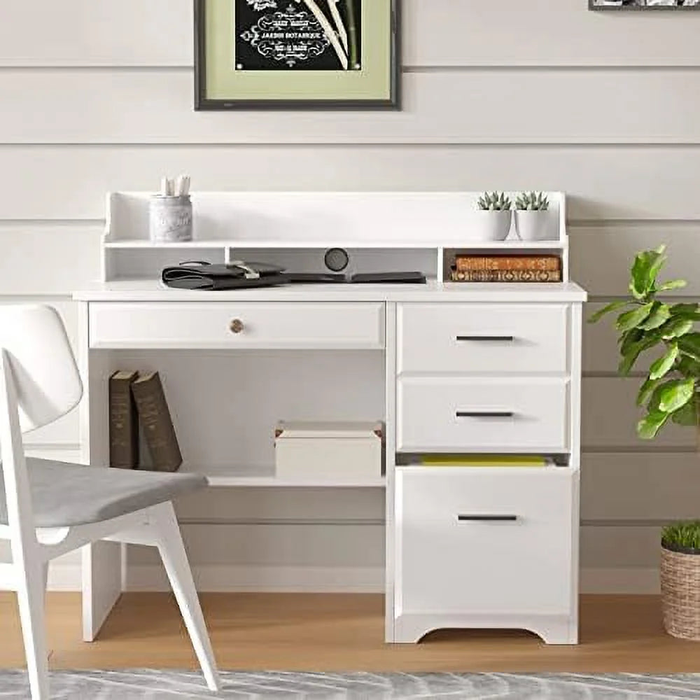 Computer Desk with Drawers and Hutch Wood Desk Q519551