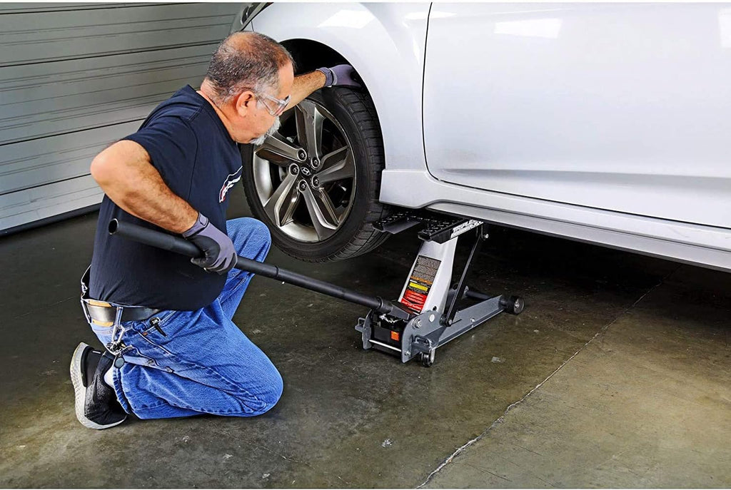 3000Lb Triple Lift Garage Jack, Black Z5226