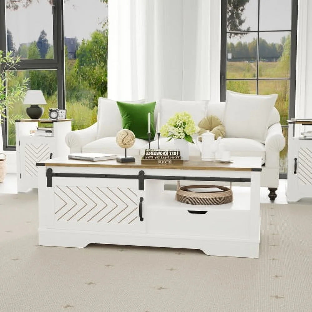 White & Oak Rectangular Coffee Table M937