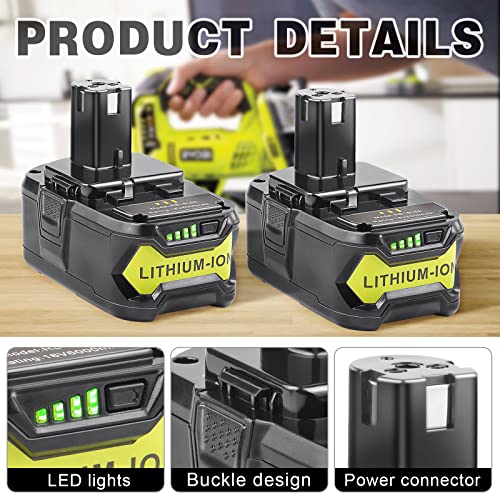 [2Pack] 18V 6.0 Ah Battery for Ryobi ONE+ System 18-Volt Cordless Tool Battery V27254