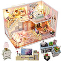 Dollhouse Miniature with Furniture Kit, Handmade DIY House Model J504