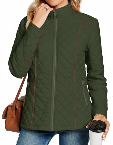 Lightweight Full Zip Diamond Quilted Coat S995365