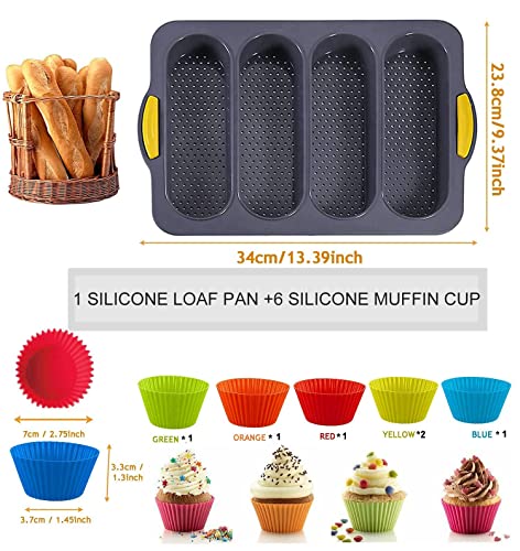 Silicone Loaf Pan with 6 Muffin Cups, Nonstick A120