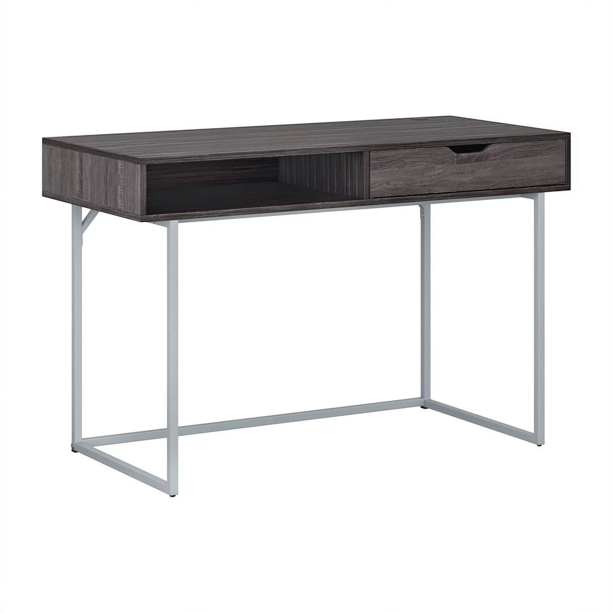 Modern Single Drawer Gray Wood Grain Finish Desk C25113