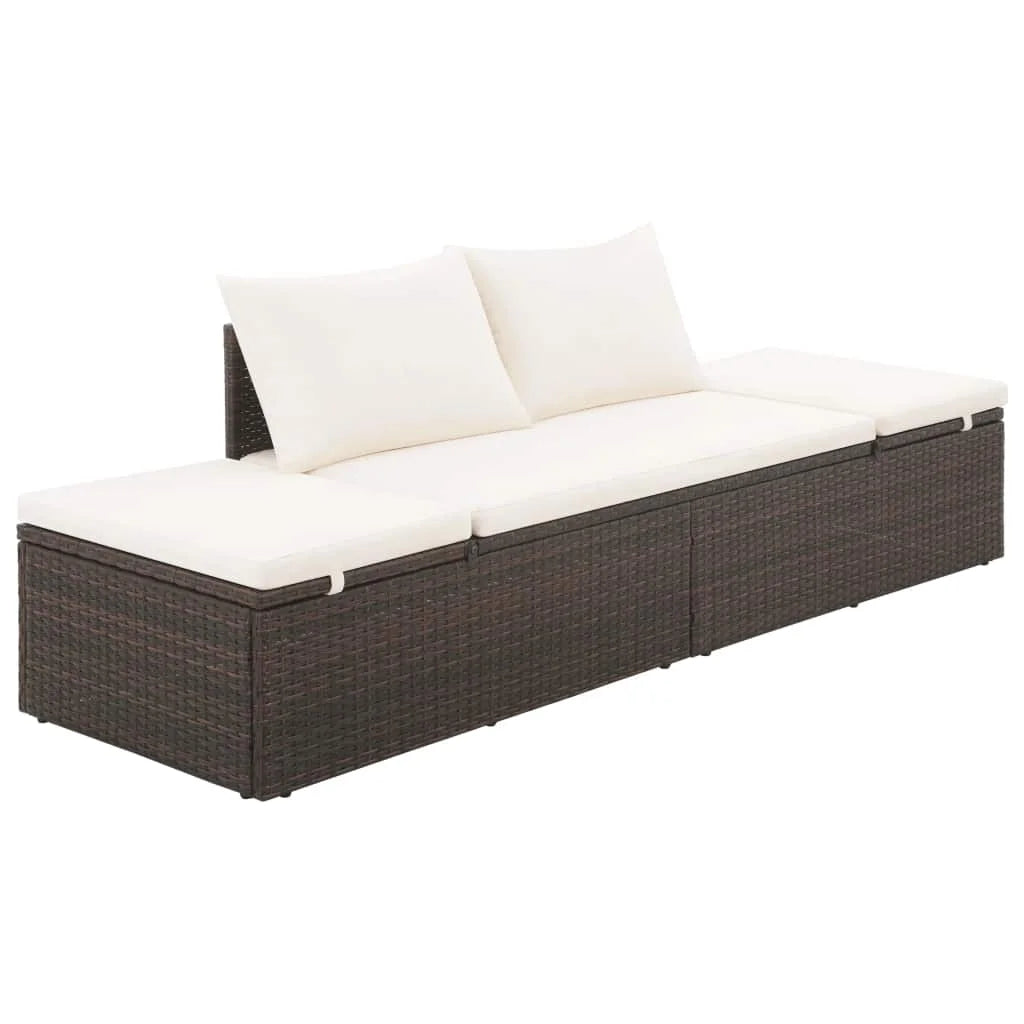 Brown Poly Rattan Garden Bed O7490