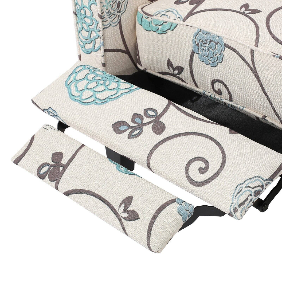 White and Blue Fabric Recliner Q560622