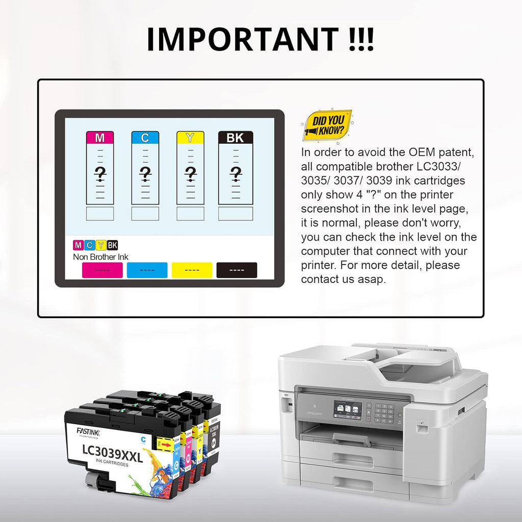 Compatible LC3039 Ink Cartridge 4 Pack BK/C/M/Y E814529