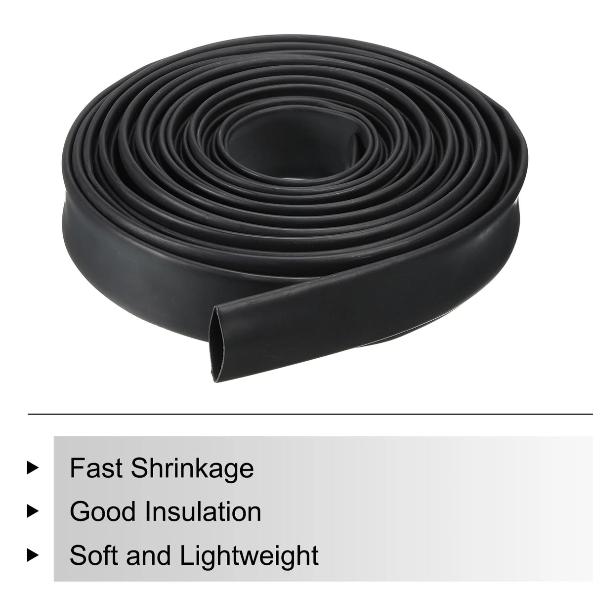 1-1/4" Dia 33ft 4:1 Dual Wall Adhesive Lined Heat Shrink Tubing Black L62925