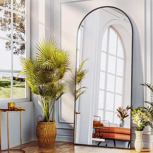 Arched Full Length Mirror 76"x34" Black Z3289