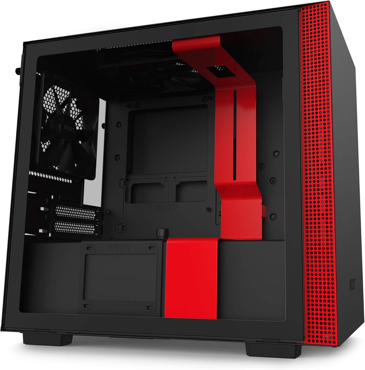 Black Mini-ITX PC Gaming Case with Tempered Glass Side Panel M7035
