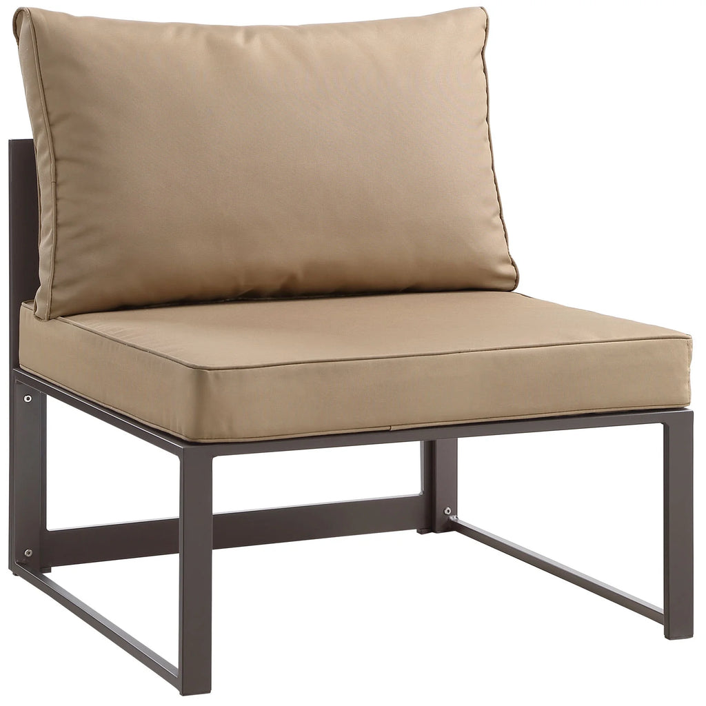 Brown Mocha Armless Outdoor Patio Chair J59434