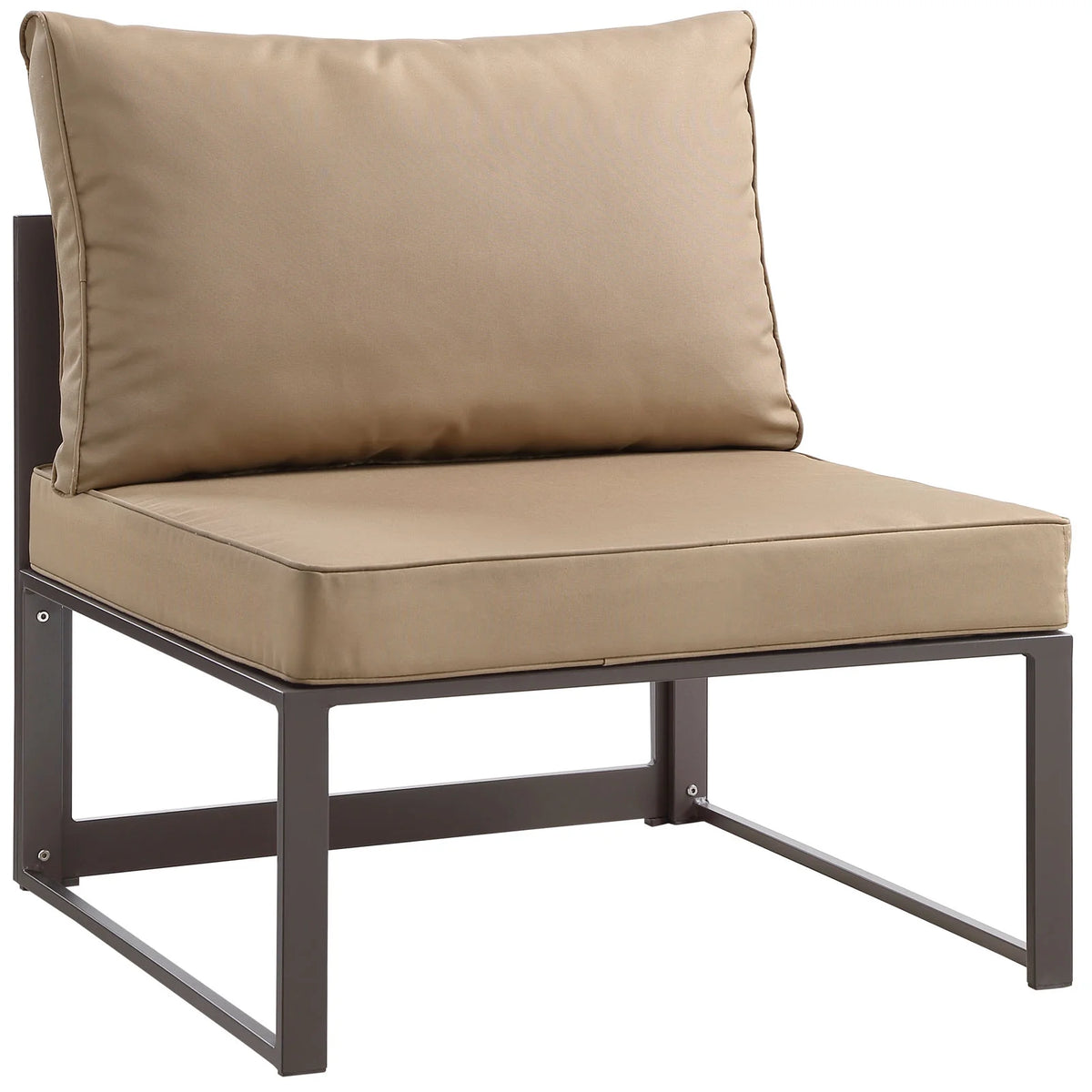 Brown Mocha Armless Outdoor Patio Chair J59434