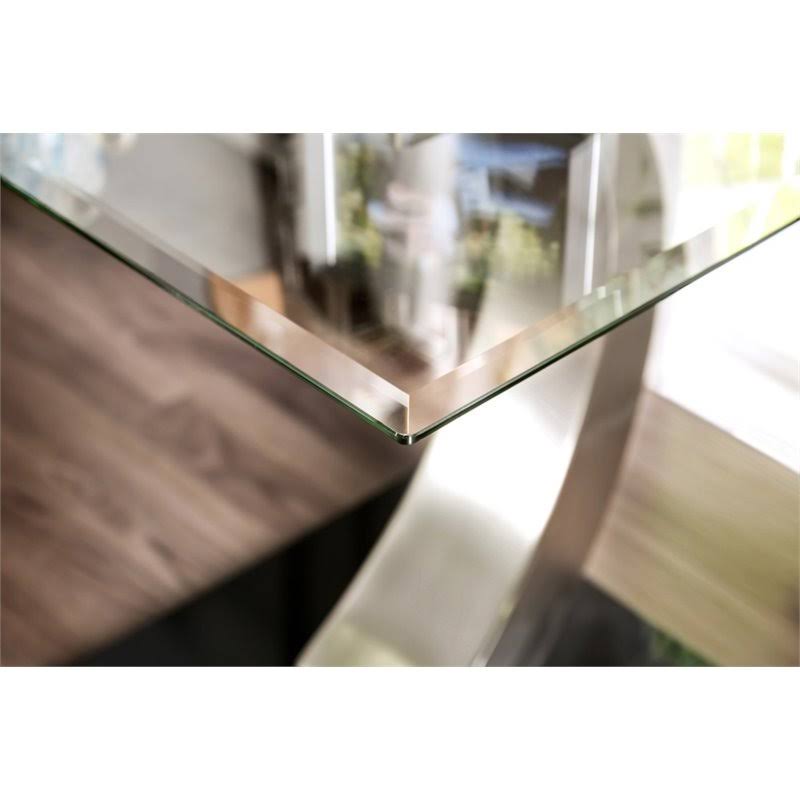 Glass Top End Table in Satin O6903