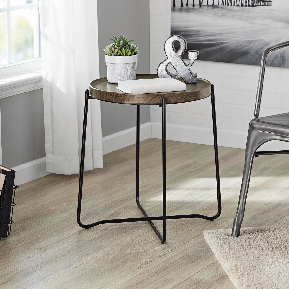Foldable Round Side Table S96450