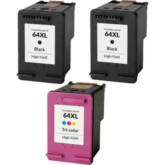 3 Pack High Yield Ink Cartridge Set, 2 Black and 1 Color A464029