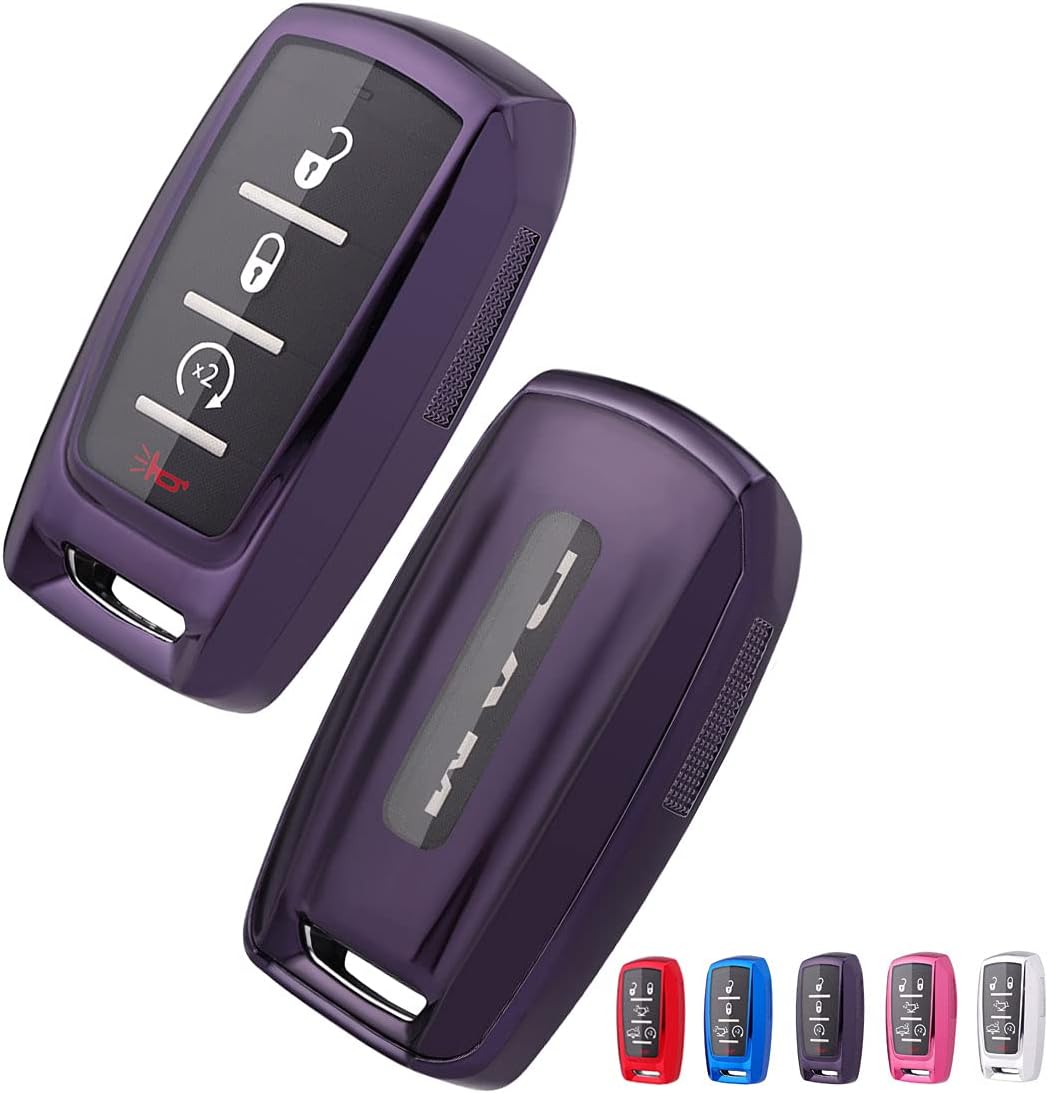 Red TPU Folding Car Key Fob Cover Case for Dodge Ram 1500 W572