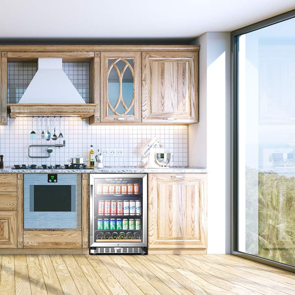 15 Inch Beverage Cooler Refrigerator with Glass Door M48224