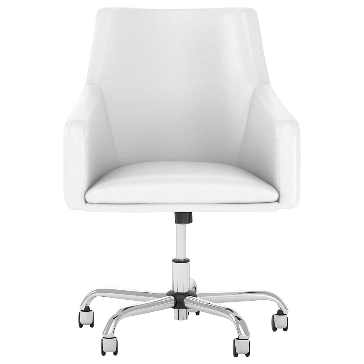 White Leather Box Chair E3339