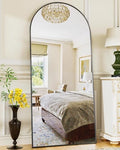 Arched Full Length Mirror 76"x34" Black Z3289