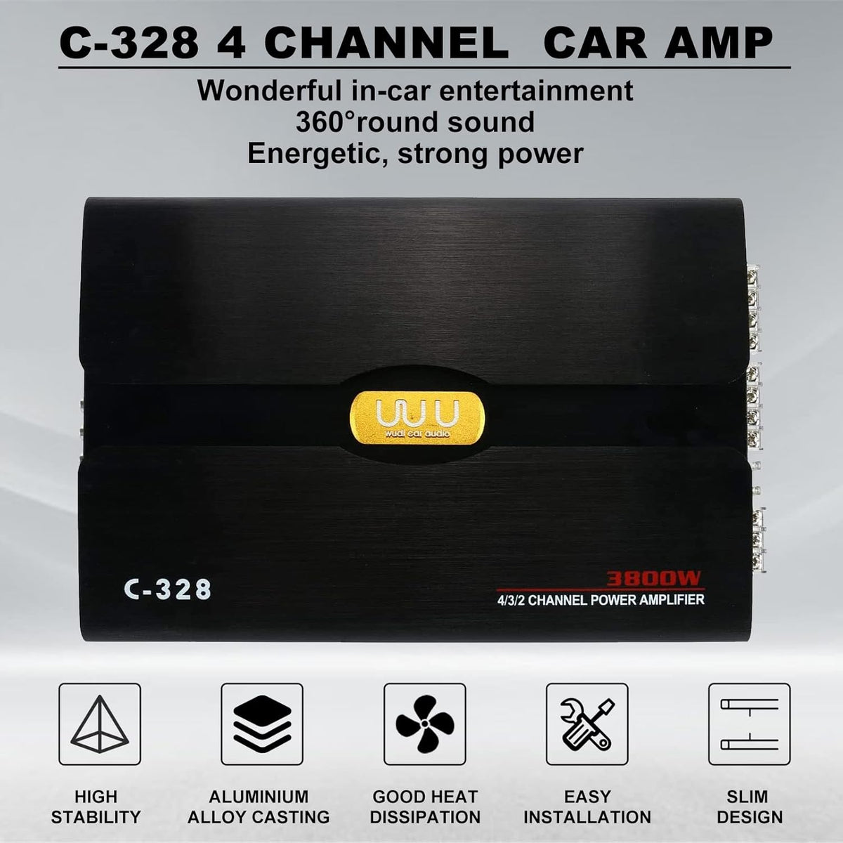 12V 4 Channel Car Audio Amplifier P518036