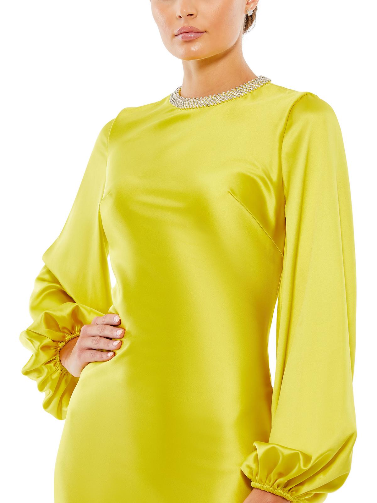 Satin Embellished Evening Dress N6087