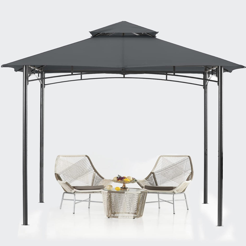 8'x 8' Gray Double Tiered Gazebo Canopy B51315