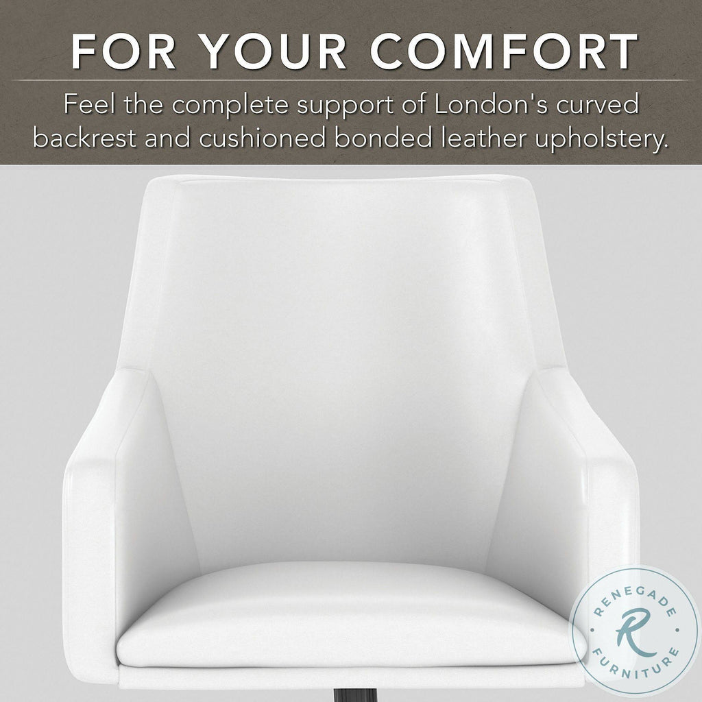 White Leather Box Chair E3339
