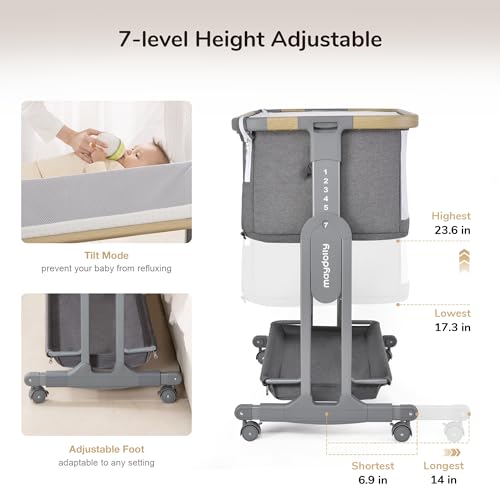 Baby Bassinet with Wheels, Mattress, Sheet, Folding W423