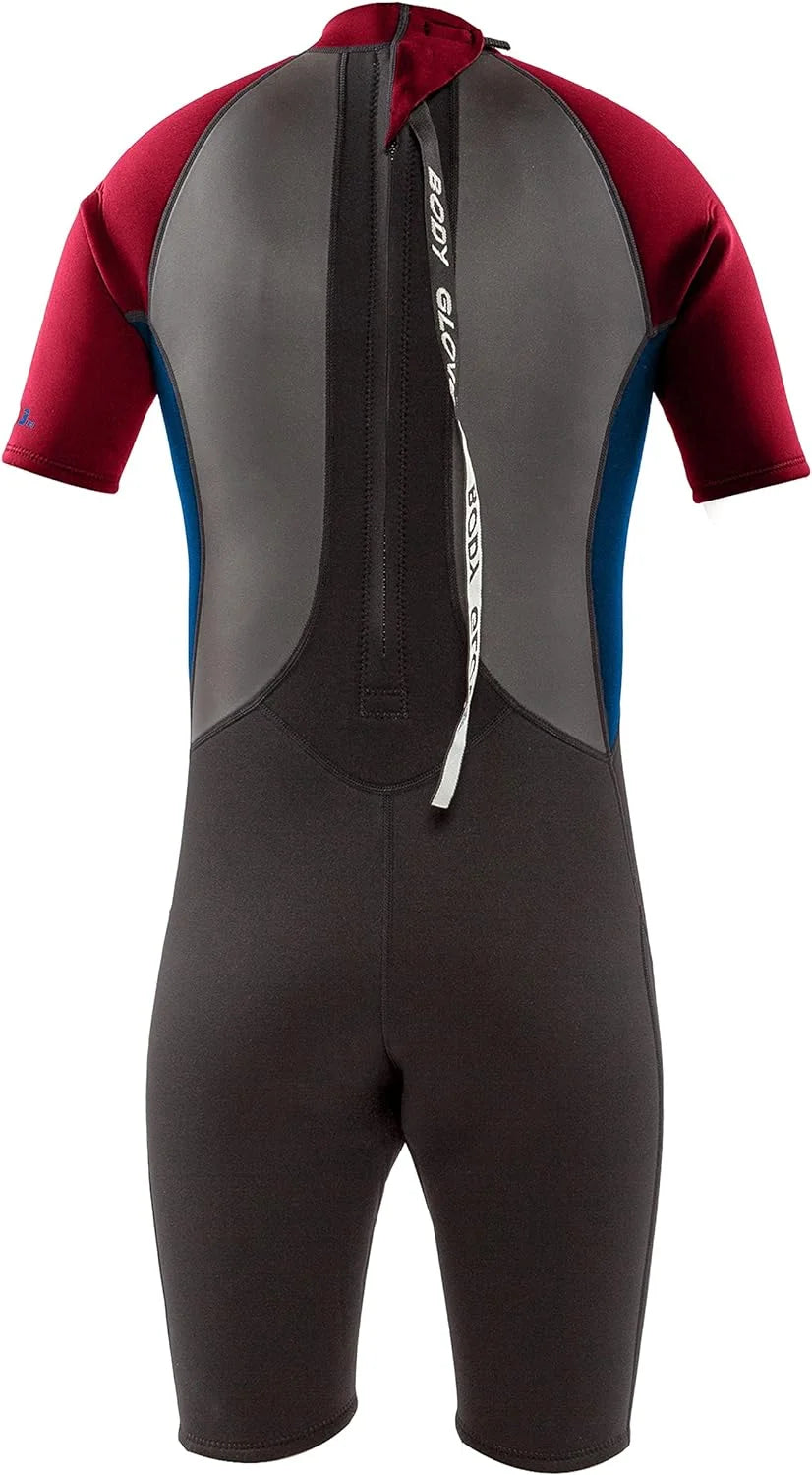 Red Youth Back Zip Short Sleeve Spring Suit Wet Suit M525