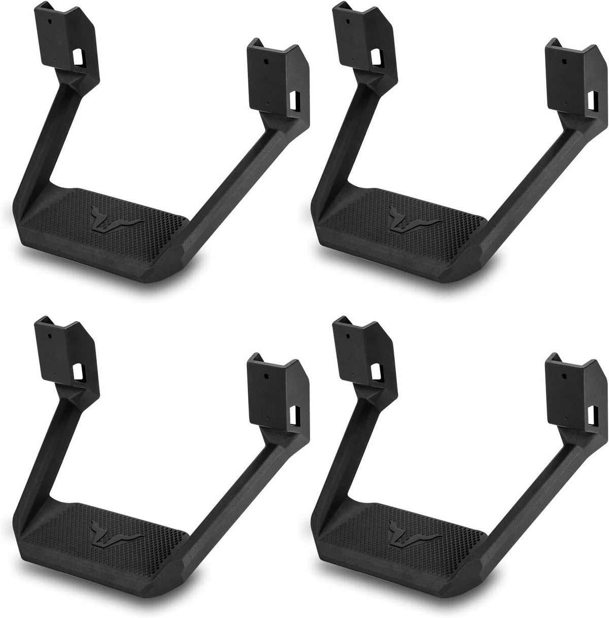 Black Powder Coated Side Step Set, 2 Pieces (1 Pair), Includes Mounting Brackets U965