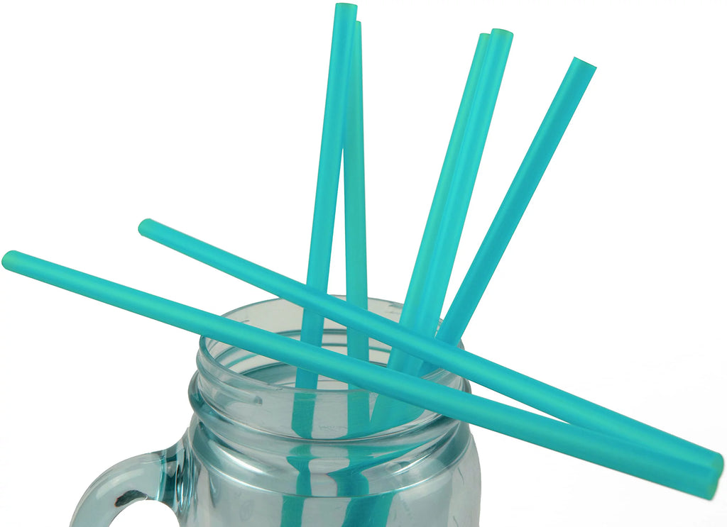 Pack of 250 Jumbo Aqua Unwrapped Plastic Drinking Straws K23965