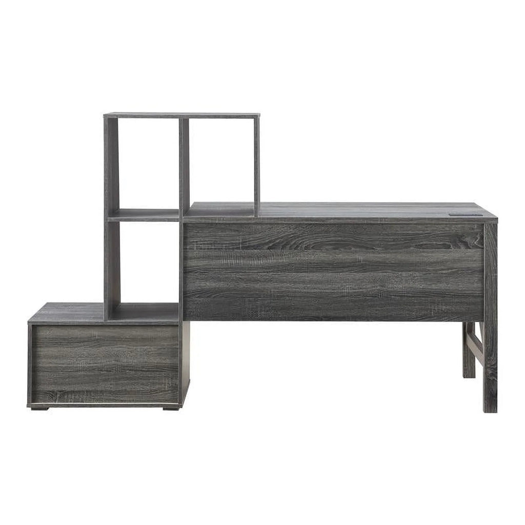 Contemporary Distressed Gray Wood Desk O586