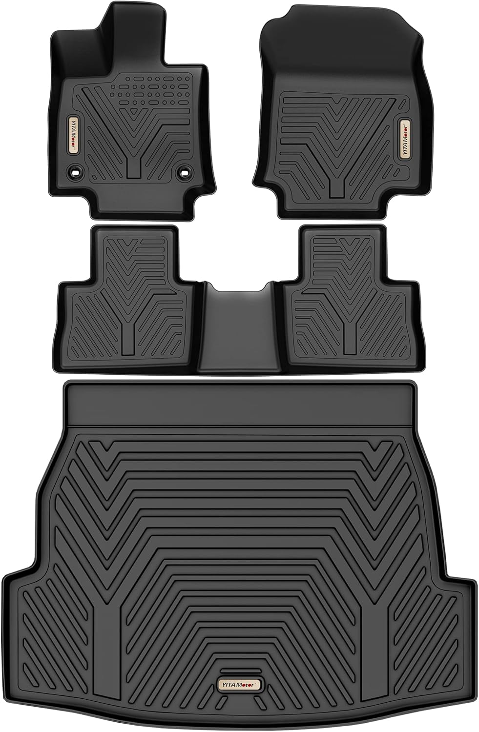 Black TPE Floor Liner Car Mats T13886