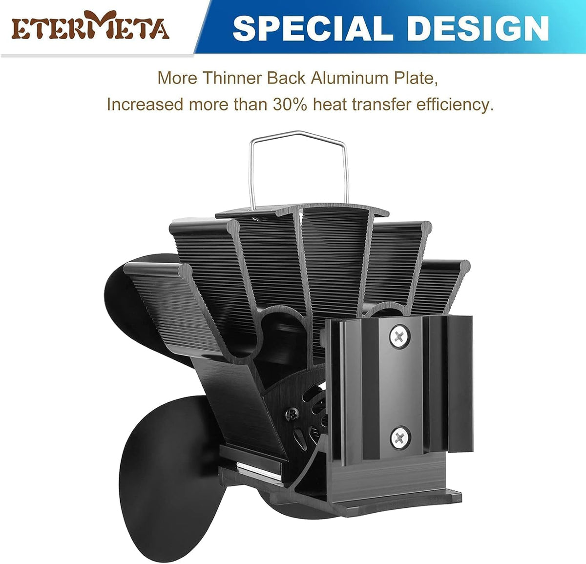 4 Blade Heat Activated Stove Fan Pack of 2 D838904