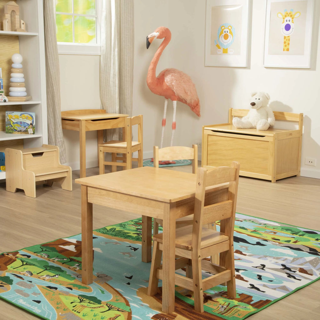 Solid Wood Table and 2 Chairs Set B23453