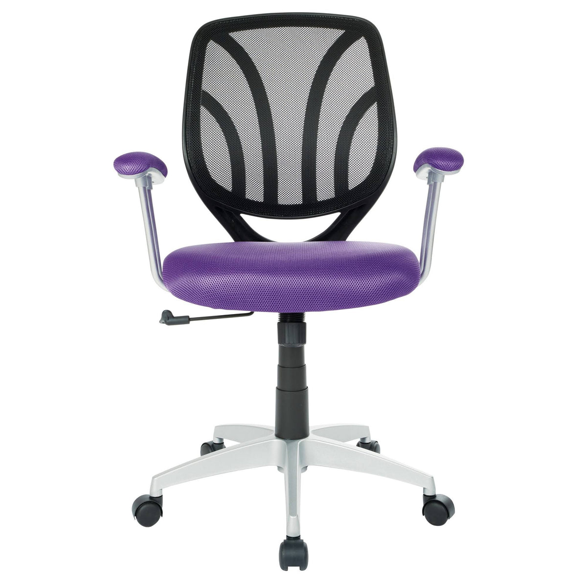 Purple Mesh Screen Back Chair with Silver Coated Arms and Base M67816