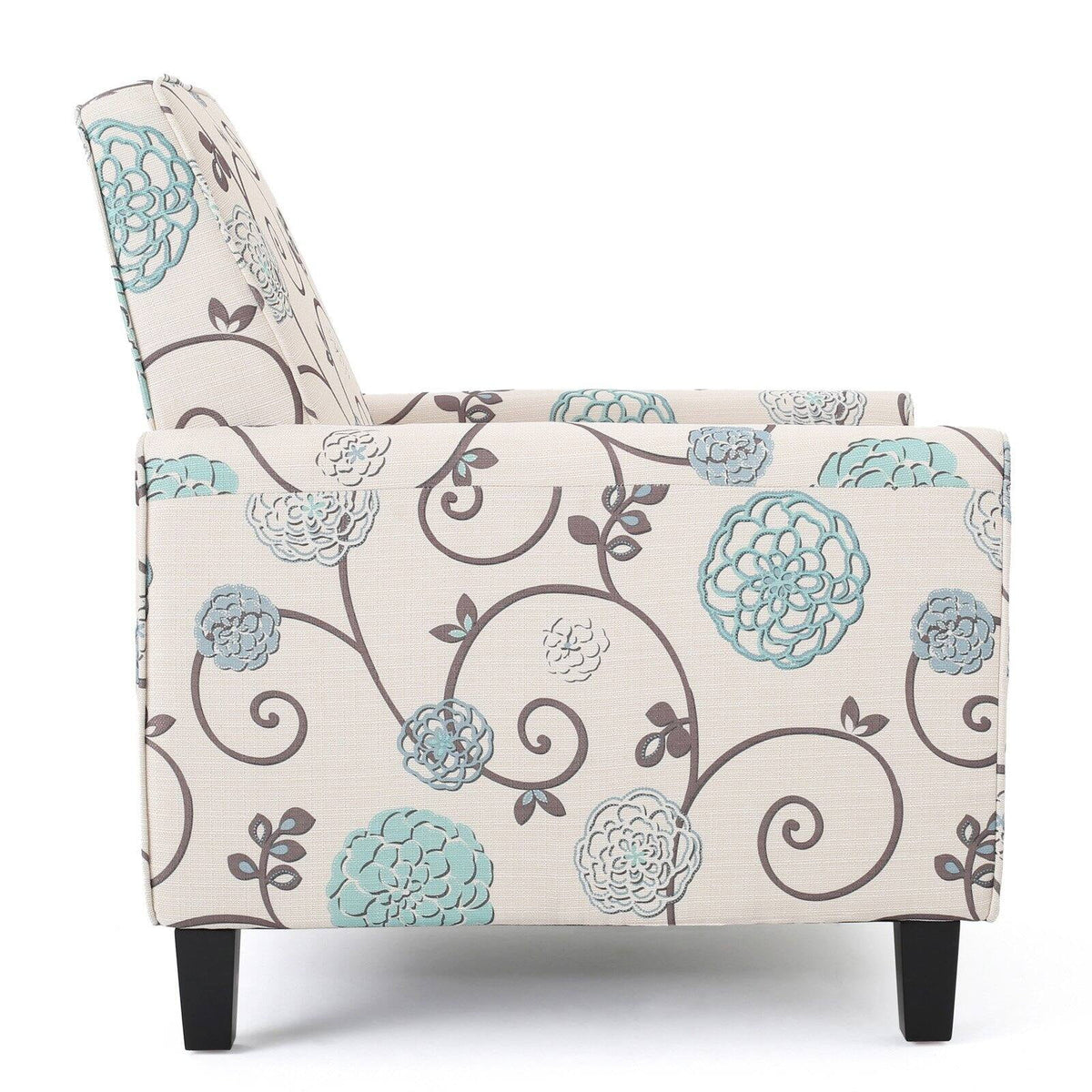 White and Blue Fabric Recliner Q560622