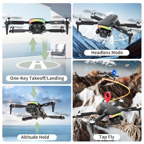 Black 1080P Camera Mini RC Quadcopter Drone with Carry Case P874302